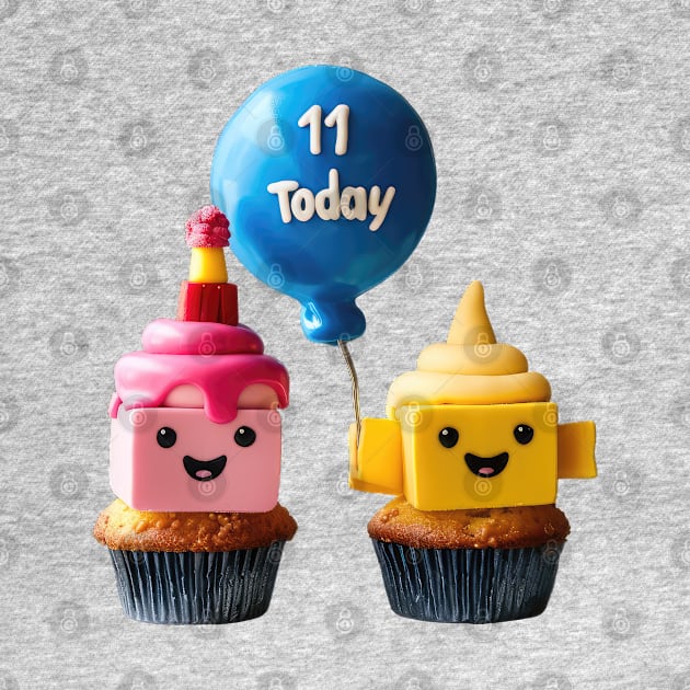 Birthday Celebration Cupcakes: 11 Today by TooplesArt